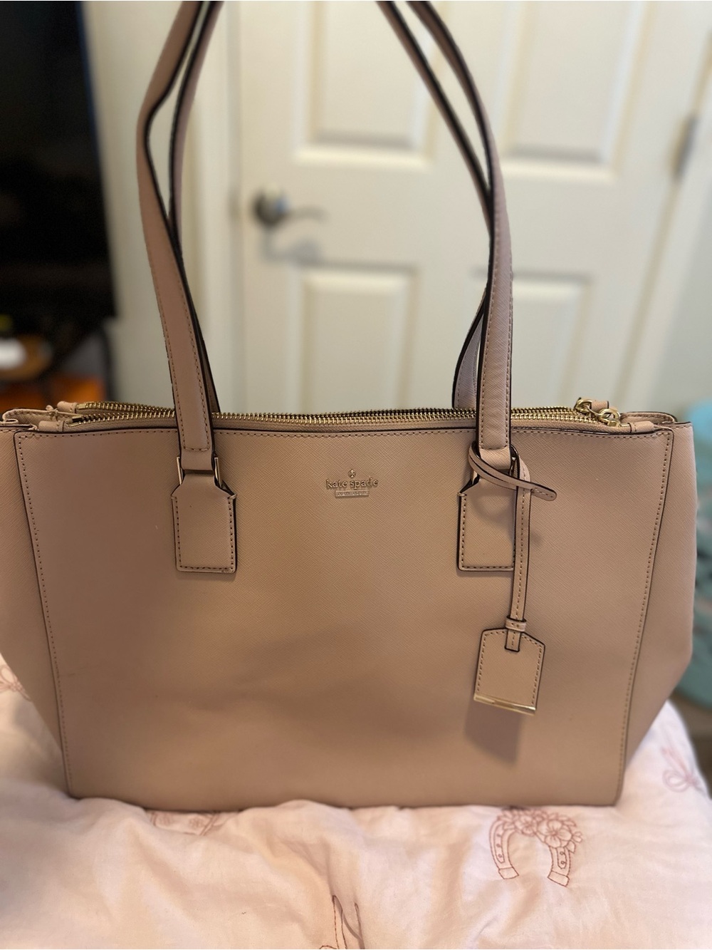 kate spade Nude Pink Saffiano Leather Tote